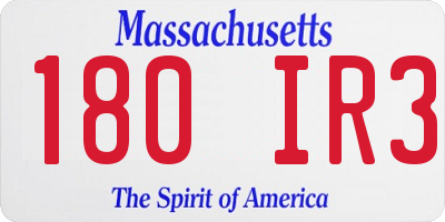 MA license plate 180IR3