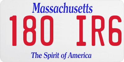MA license plate 180IR6
