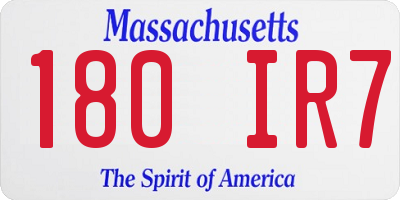 MA license plate 180IR7