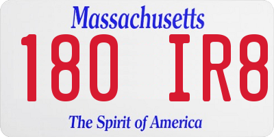 MA license plate 180IR8