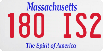 MA license plate 180IS2
