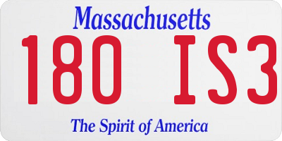 MA license plate 180IS3