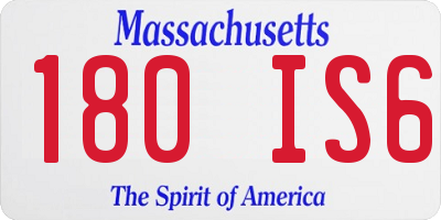 MA license plate 180IS6