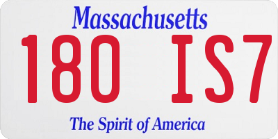 MA license plate 180IS7
