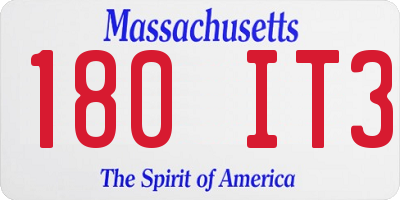 MA license plate 180IT3