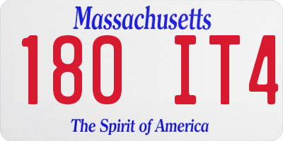 MA license plate 180IT4