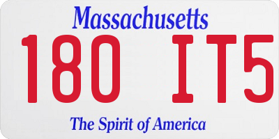 MA license plate 180IT5
