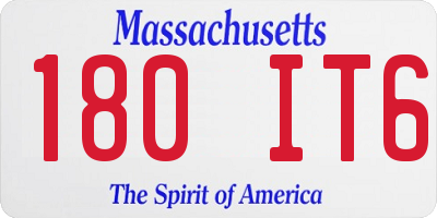 MA license plate 180IT6