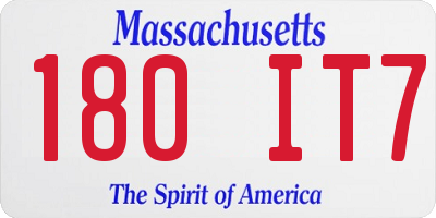 MA license plate 180IT7