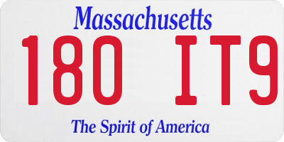 MA license plate 180IT9