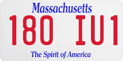 MA license plate 180IU1