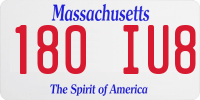 MA license plate 180IU8