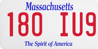 MA license plate 180IU9