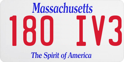MA license plate 180IV3