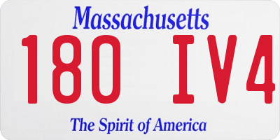 MA license plate 180IV4