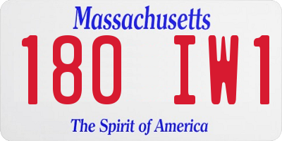 MA license plate 180IW1