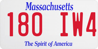 MA license plate 180IW4