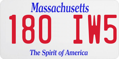 MA license plate 180IW5
