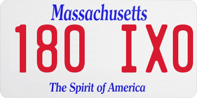 MA license plate 180IX0