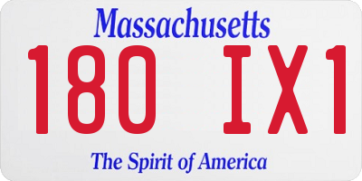 MA license plate 180IX1