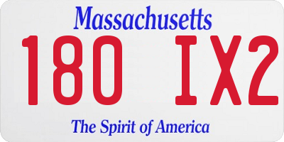 MA license plate 180IX2