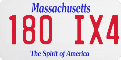 MA license plate 180IX4