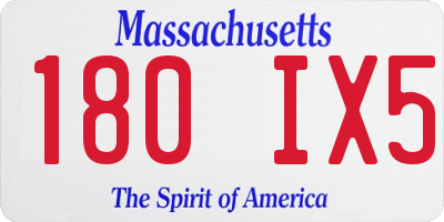 MA license plate 180IX5