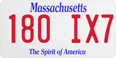 MA license plate 180IX7