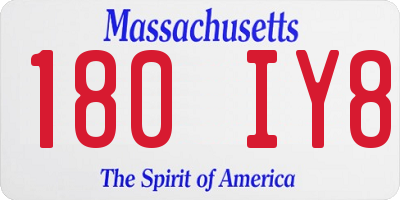 MA license plate 180IY8