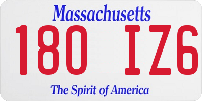 MA license plate 180IZ6