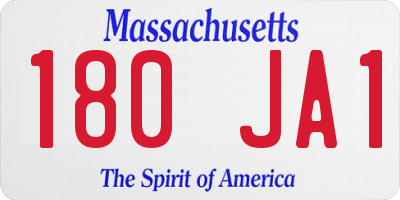 MA license plate 180JA1
