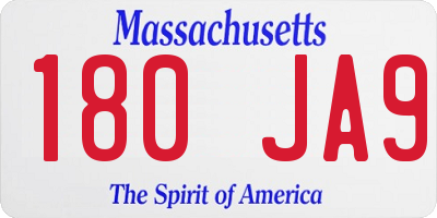 MA license plate 180JA9