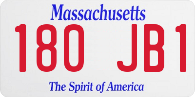 MA license plate 180JB1