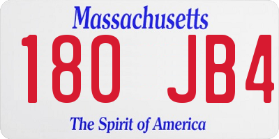 MA license plate 180JB4