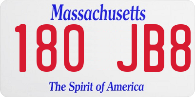 MA license plate 180JB8