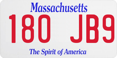MA license plate 180JB9