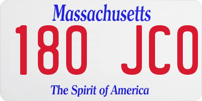 MA license plate 180JC0