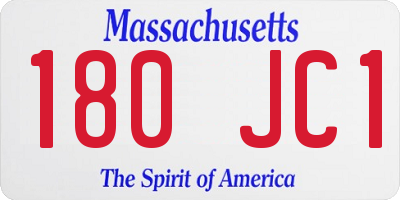 MA license plate 180JC1