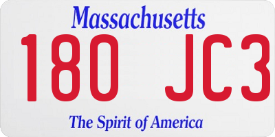 MA license plate 180JC3