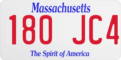 MA license plate 180JC4