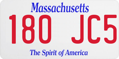 MA license plate 180JC5