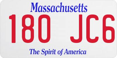 MA license plate 180JC6