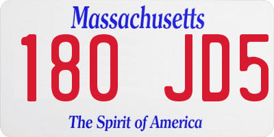 MA license plate 180JD5