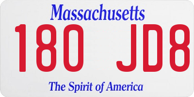 MA license plate 180JD8