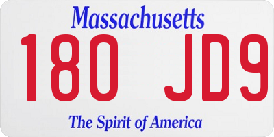 MA license plate 180JD9