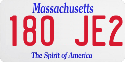 MA license plate 180JE2