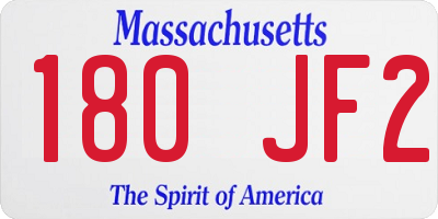 MA license plate 180JF2