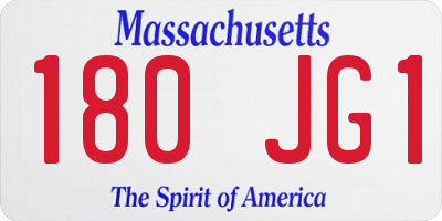 MA license plate 180JG1