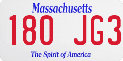 MA license plate 180JG3