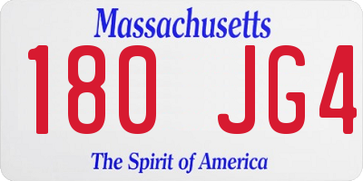 MA license plate 180JG4